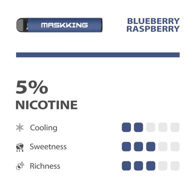 Disposable POD e-cigarette Maskking High GT Blueberry Raspberry 3%