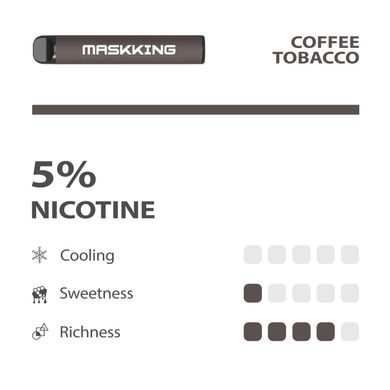 Disposable POD e-cigarette Maskking High GT Coffee Tobacco 3%