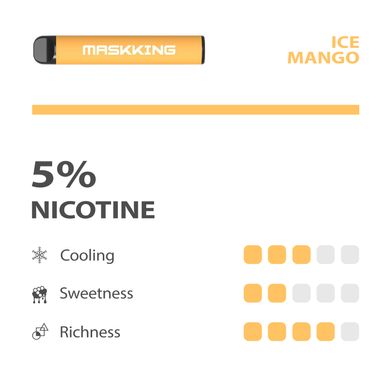 Одноразовая электронная сигарета Maskking High GT Ледяной манго 3%