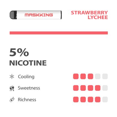Disposable POD e-cigarette Maskking High GT Strawberry Lychee 3%